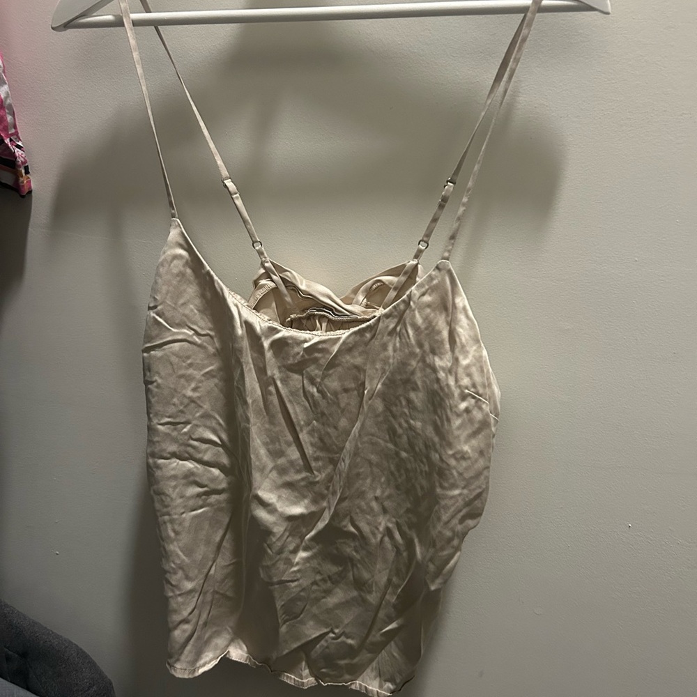 Reformation 100% Silk Cream Camisole Top